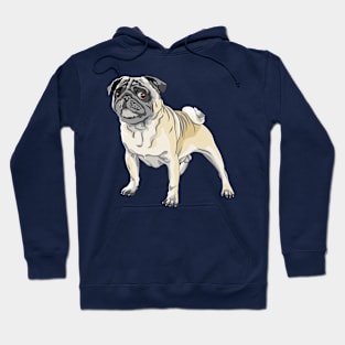 angry dog fawn pug breed Hoodie